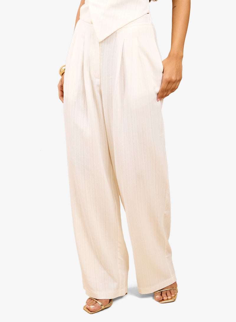 Little Mistress White Wide Trouser - Image 1